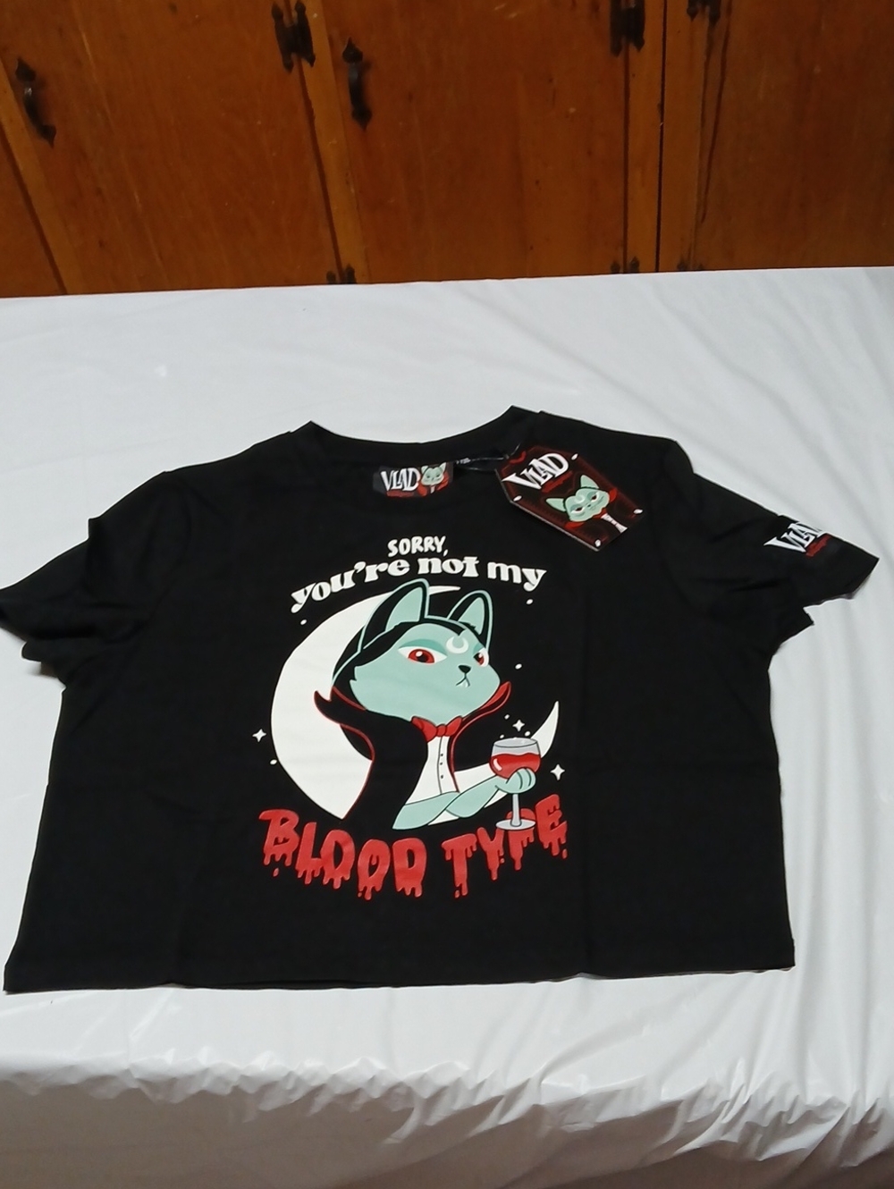 Killstar Vlad the Vampurr Blood Type Short Sleeve Crop Top Graphic Tee XXL Goth